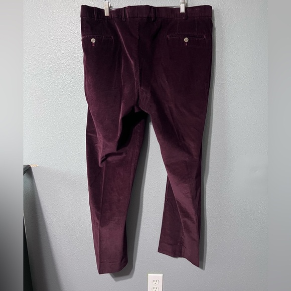 NWOT HILTL Men’s Maroon Corduroy Pants Flat Front Trousers Sz 42x31 Work Travel - Picture 2 of 7